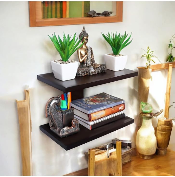 TV Box Holder | WiFi Router Wooden Shelf | Home Theater Setup Organizer