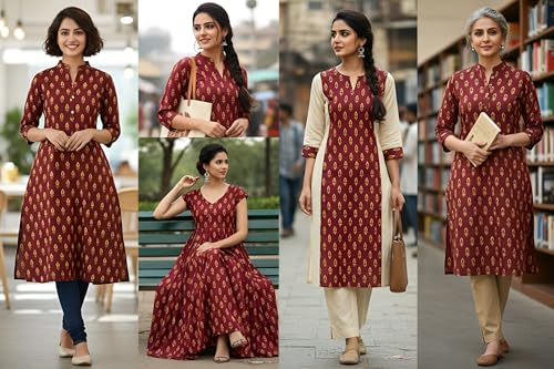 Image of Cotton Pochampally ikat unstitched blouse, Kurthi, long frock fabric material for women (1 meter, 2 meters & 3 meters)