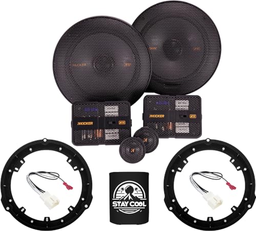 KICKER Speakers 6.5 inch for Ford Fusion 2013-2020 Upgrade Kit - Pair of KS Series with Adapters and Harness, Component 6 1/2 Car Audio Front or Rear Door Speaker KSS650, 51KSS6504