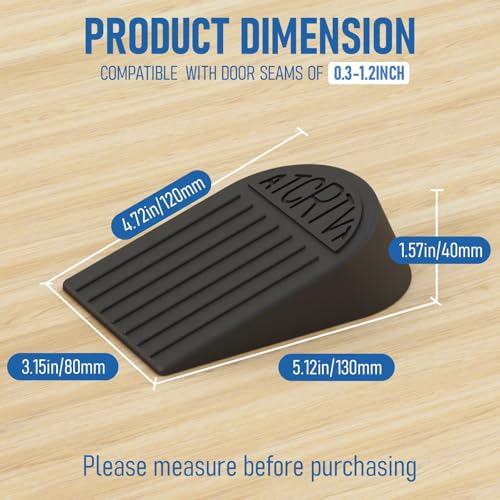 Rubber Widened Door Stopper Wedge – 1 Pack Black Door Stoppers Wedge for Bottom of Doorstop, Door Stop for Heavy Duty Doors with Self Adhesive Holder Ideal for Commercial & Home,Schools, Offices - Image 4