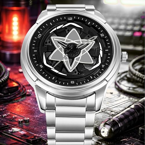 Image of Branded Men's Sport Quartz Watch Ninja Wheel Dial 360 Rotating Casual Fashion Stainless Steel Alloy Mens & Boy's Luxury Metal Gift Creative Watch