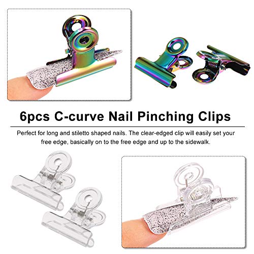 HUIOP 6 clips para moldear uñas c-curve miniatura 6