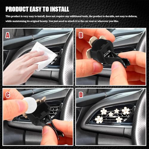 Image of 8PCS Daisy Flower Air Vent Clip Accessories, Air Conditioning Outlet Clip, Car Air Freshener Dashboard Accessories Charm, Auto Decorations Interior Universal Car Fresheners for Women