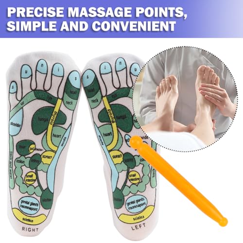 ZJIVQO Reflexology Socks with Massage Tool - Acupressure Charts - Elastic Fiber - Alleviate Pain Tension in Your Feet - Image 4