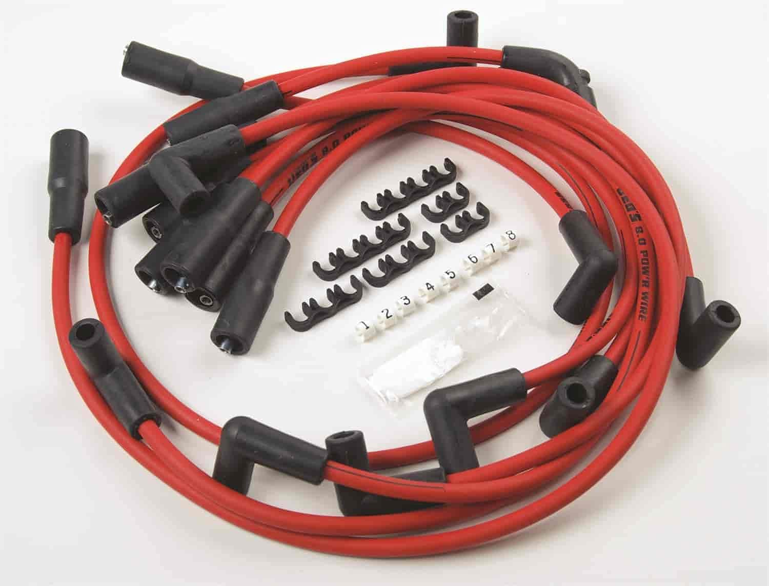 JEGS 8 mm Red Hot Pow’r Wires Fits 19931997 LT1 Camaro