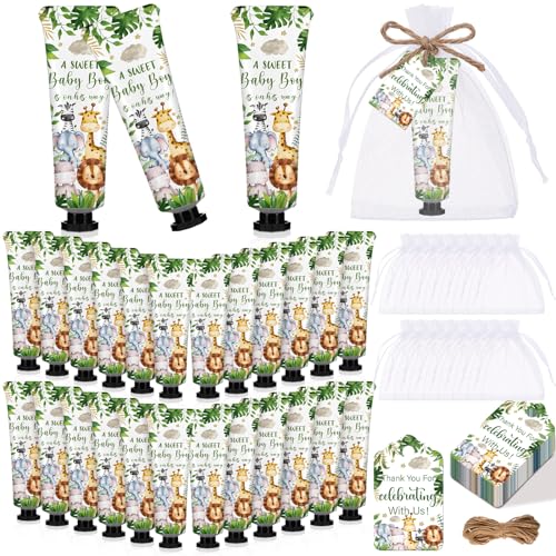 Dansib 48 Sets Baby Shower Hand Cream Party Favors for Guests Gift Bulk Travel Size Hand Lotion Set for Baby Shower Wedding Christmas(Animals)