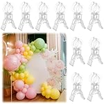 LemonRoad 10 Pack Large Balloon Arch Clips Plastic Transparent Backdrop Spring Clamps 3.5 Inch Heavy Duty Clip for Balloon Arch Kit Birthday Decoration Crafts Woodworking Photography Studios (Clear)