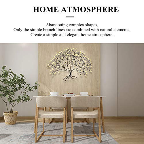 Gaofan Tree Of Life, 3D Metal Wall Art, Smoky Color Platinum Hue, Leaves Wall Hanging Décor, Gold Metal Wall Sculptures Decoration, Large Size, 37X30X2.3 Inch #TOP2