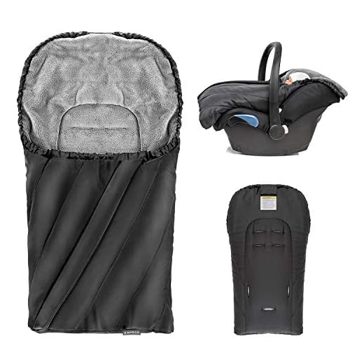 Zamboo Saco Grupo 0 Universal DELUXE - Saco Capazo Bebe Invierno con forro polar térmico - Saco Cuco bebe con capucha tipo momia y bolsa - color Negro/Gris