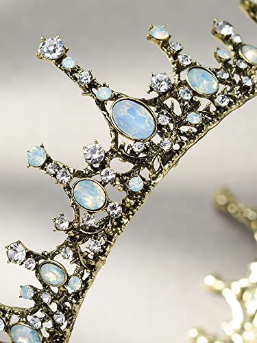Sweetv Crystal Baroque Queen Crown - Vintage Princess Tiara, Wedding Prom Hallloween Opal Costume Hair Accessories For Women And Girls, Penelope #TOP4