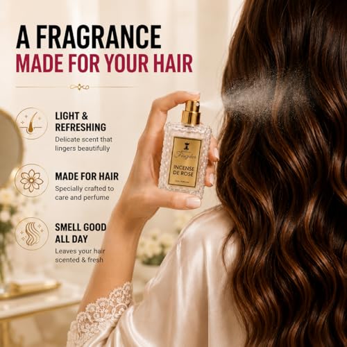 Image of Incense De Rose Hair Perfume 30ml - Floral Incense Hair Mist for Women | Long Lasting Rose Amber Hair Fragrance | Lightweight Non-Drying Luxury Hair Scent