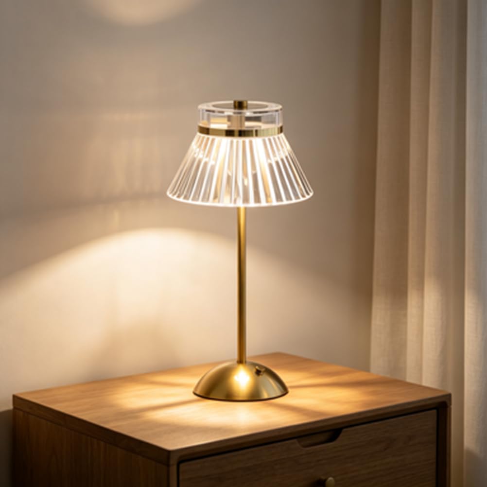 AoLa Tischlampe Kabellos Gold Akku Tischleuchte Dimmbar LED Touch Lampe USB Aufladbar Batterie Nachttischlampe Ohne Kabel 3000K-6000K Tragbar Nachtlicht für Wohnzimmer Schlafzimmer BüRo