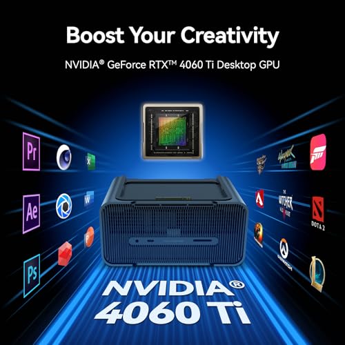 Image of Khadas Mind Graphics Card RTX 4060 Ti Desktop GPU, 16GB GDDR6, External GPU Dock with Speakers for Laptop, Up to PCIe 4.0 x8,128 GT /s, HDMI 2.1ax2, USB4x1, Supports 4K & 8K Display via Thunderbolt 4 /3