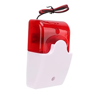 Luz de Advertencia de Seguridad, Alarma Sonora Y con Luz Roja Intermitente Resistente Al Impacto, Sirena de 110 DB Y Parpadeo de 150 Veces / Min, Volumen Ajustable(220 V)