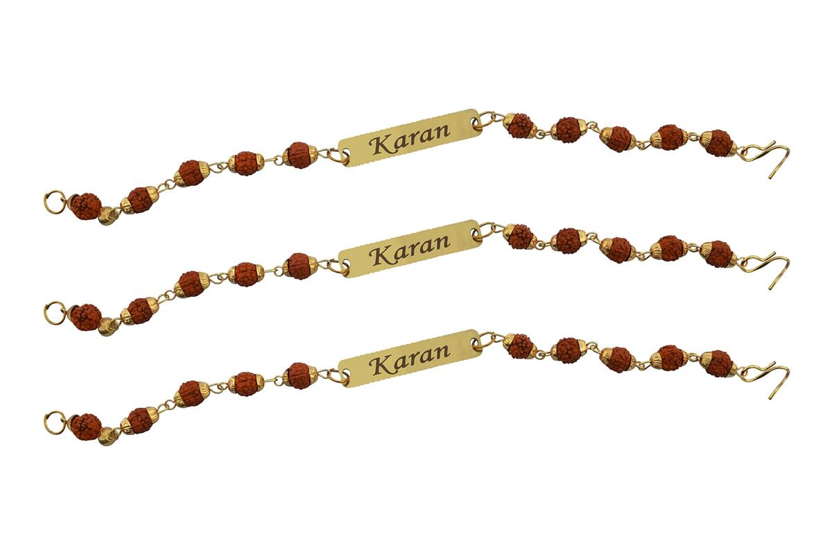 SAVRI Personalized Stainless Steel Rudraksh Rakhi - Name Engraved - Gift for Brother on Rakshabandhan - Latest and Trendy Rakhi for Bhai on Bhai Dooj - Pack of 5 - Sacred Thread, Festive Celebration (B0B5CP636P) Amazon Price History, Amazon Price Tracker