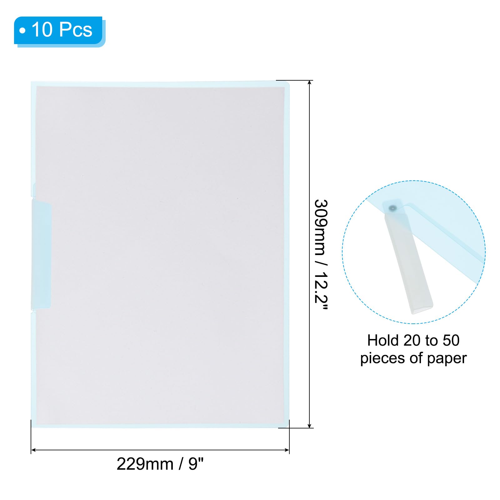 PATIKIL Plastic Folders with Mid-Side Swing Clip - Image 2