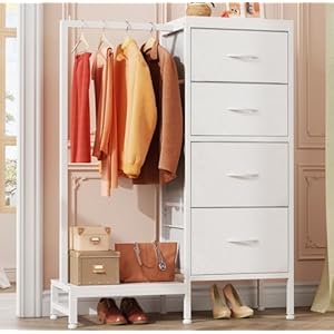 Dresser with Hanging Rack, 4 Drawer...