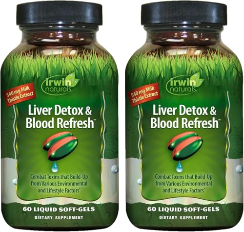 Irwin Naturals Liver Detox & Blood Refresh — Herbal Whole-Body Cleanse, 60 Liquid Soft-Gels - 2 Pack