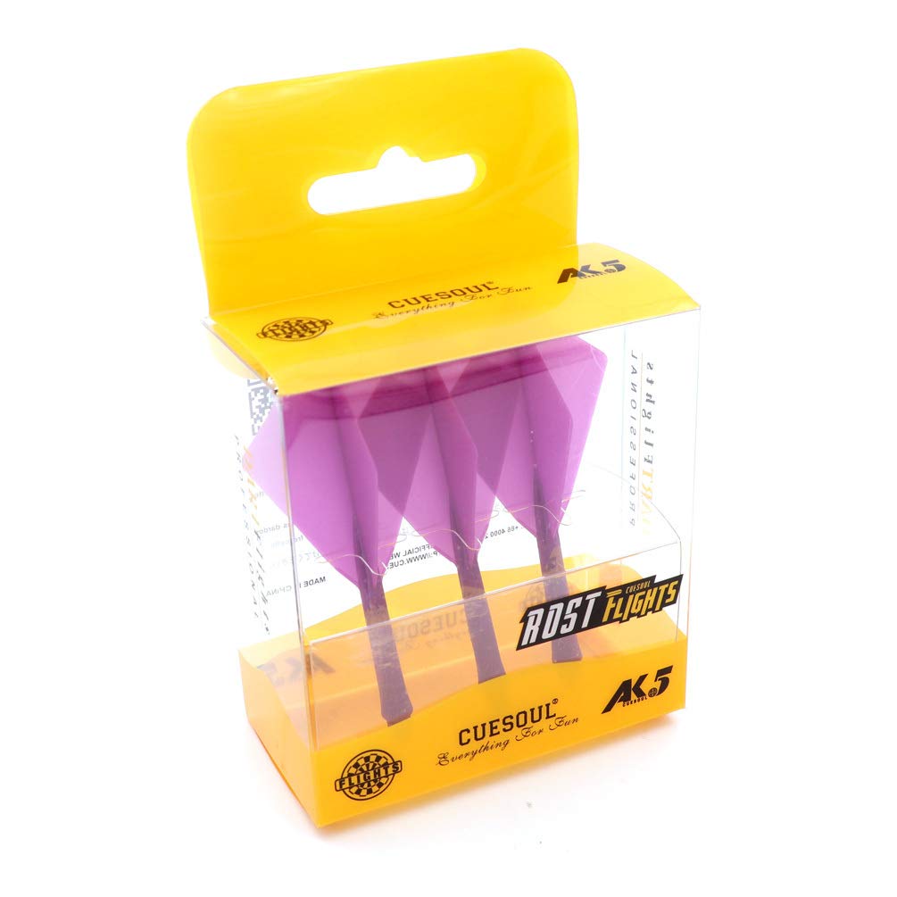 CUESOUL Rost Eje de dardo Integrado y Plumas Medianas, Forma de Diamante, Juego de 3