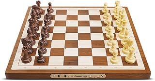 Air Electronic Chess Set, A magnificently Handcrafted Wooden Chess Board with Extra Queens,LEDs, AI Adaptive Electronic Chess Set Game and App with Computer Chess Board