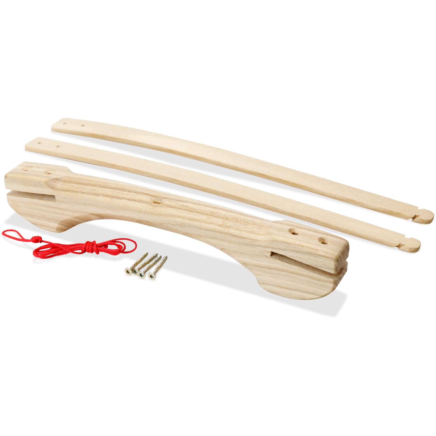 BestSaller 1267 - Arco da viaggio per bambini, circa 80 cm, in legno di frassino, con 3 frecce circa 35 cm, smontato, 4 viti a testa esagonale (11 pezzi)