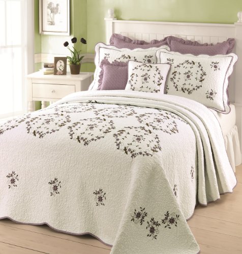 Modern Heirloom Gwen Bedspread - Queen,White,QUEEN 102X118''