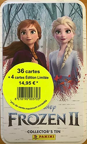 Panini France SA-metalen box, 40 kaarten, 4 stuks, gelimiteerde editie Frozen 2 Movie TC 2019, 2535-021