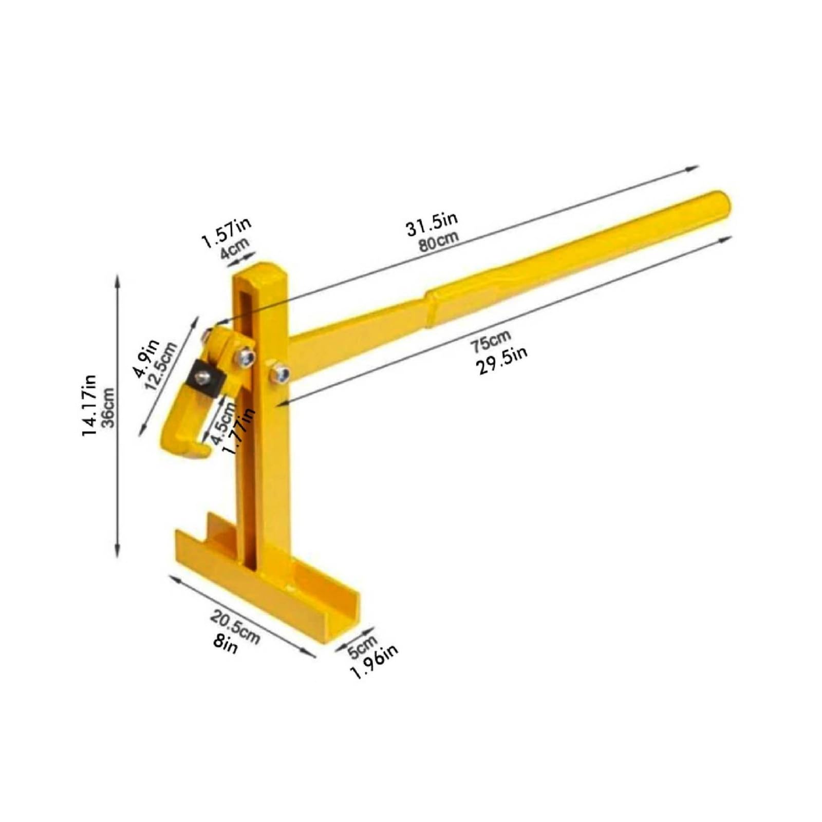 Almencla Extractor de de Valla Manual de Estacas Palanca de Paletón Herramienta de Extracción Estructura Metálica Pintada con Marco Vertical y Pie de Apoyo