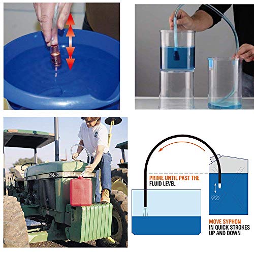 Sukudon Pumpschlauch für Gas/Benzin/Diesel/Kraftstoff/Wasser Transfer Pumpe Handpumpe Siphonpumpe Wasserpumpe Aquarium Pumpe Transfer Shaker Siphon Selbstansaugenden Schlauch Automatisches Pumpen Rohr
