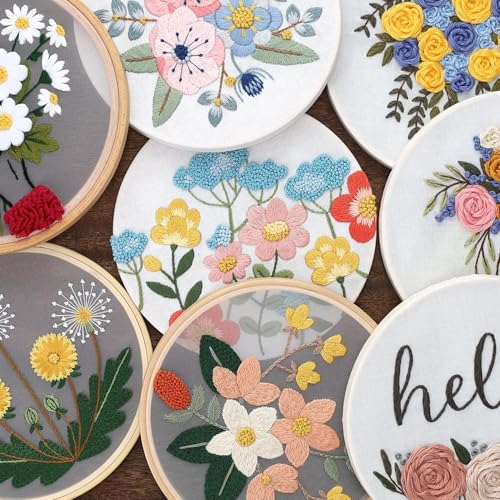 Image of LEISURE ARTS Embroidery Kit 6 inch Keep Learning - Embroidery Kit for Beginners and Adults, Cross Stitch Kits with Patterns, DIY Starter Set for Seasonal Craft Projects