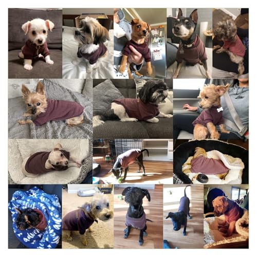 Image of Jecikelon Fleece Dog Sweaters for Small Dogs, Soft Puppy Clothes for Doggie, Warm Dog Winter Outfits, Cute Pullover Sweatshirt Apparel for Pet Cats (Brown, XX-Small)