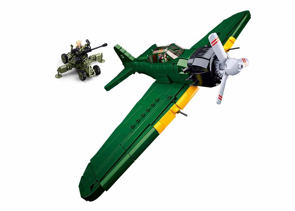 Sluban Army Military Building Set, Combat Aircraft and Artillery Gun, 532 Pieces, Ages 8-14, M38-B1108