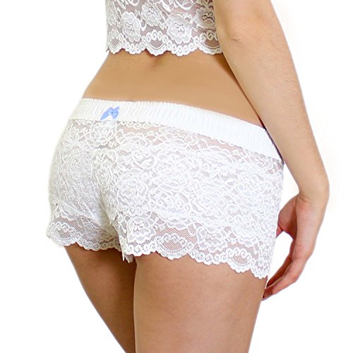 Pink Lace Boxers with Pink Posies Waistband Briefs Comfortable Underwear for Womens2