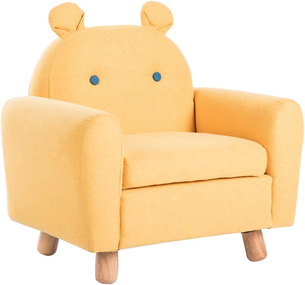 Couch Sofa Chair Cartoon Single/Double Cartoon Reading Sofa Chair Nursery Cute Animal Chair for Boys and Girls Cushion Removable Washable (Color: Gris Size: 60*4*52cm) (Yellow6)