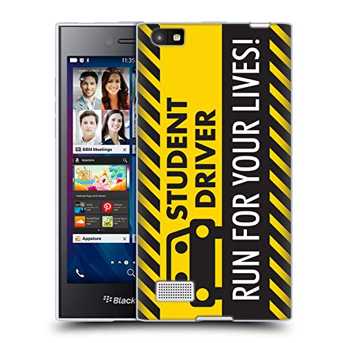 Head Hülle Designs Auto Humor Studentenfahrer Zeichen Soft Gel Handyhülle Hülle kompatibel mit BlackBerry Leap