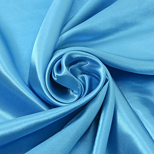 Yizelli 23.6 Inches Square Neck Scarf Satin Handkerchief Hair Band Solid Color Head Wraps for Women4
