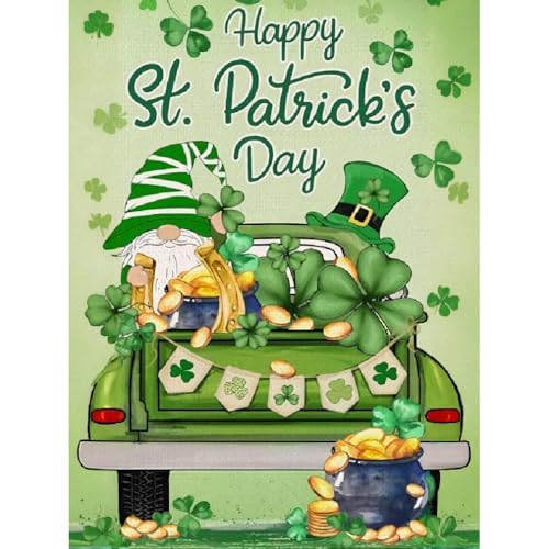 Canrichshop St.Patricks Day Diamond Art Painting Kits for Adults Diamond Painting Kits for Beginners 5D Full Drill Diamond Dots Gem Art Crafts for Adults Wall Decor 12x16inch