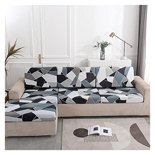 uyeoco Couverture Housse De Coussin De Canapé d'angle Assise Extensible 1 2 3 4 Places, Couvre Canapé Noir/Blanche/Beige/Gris Housse De Protection pour Canapé Facile À Installer
