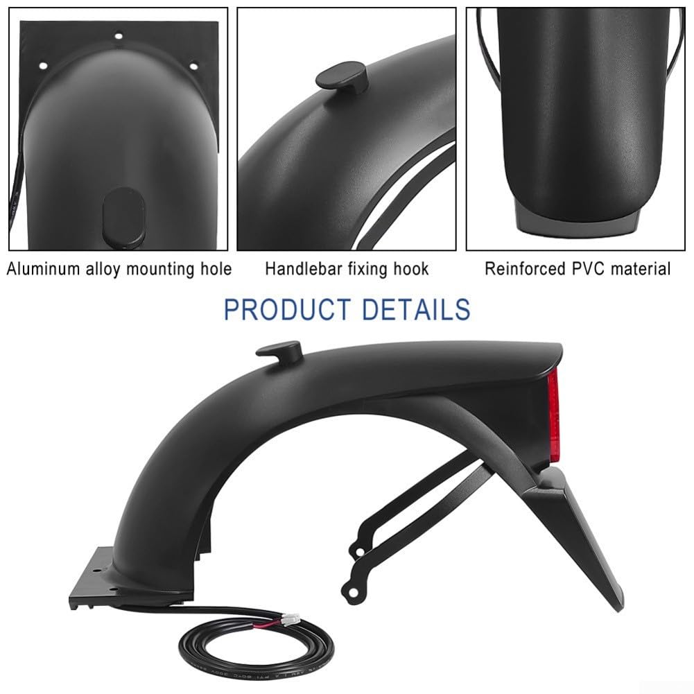 Parafango posteriore con staffa fanale posteriore per Segway per Ninebot E2 E2 Plus - Parafango ABS, design a coda di anatra