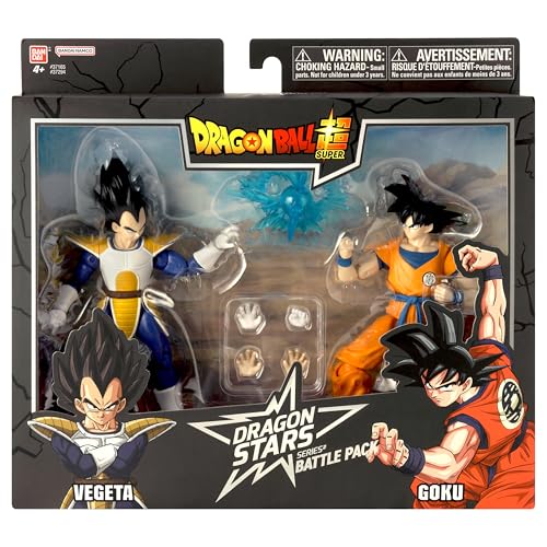 BANDAI Dragon Ball Super - Figuras Dragon Stars 17cm - Battle Pack - Vegeta vs Goku - Paquete de 2 cromos Dragon Ball...