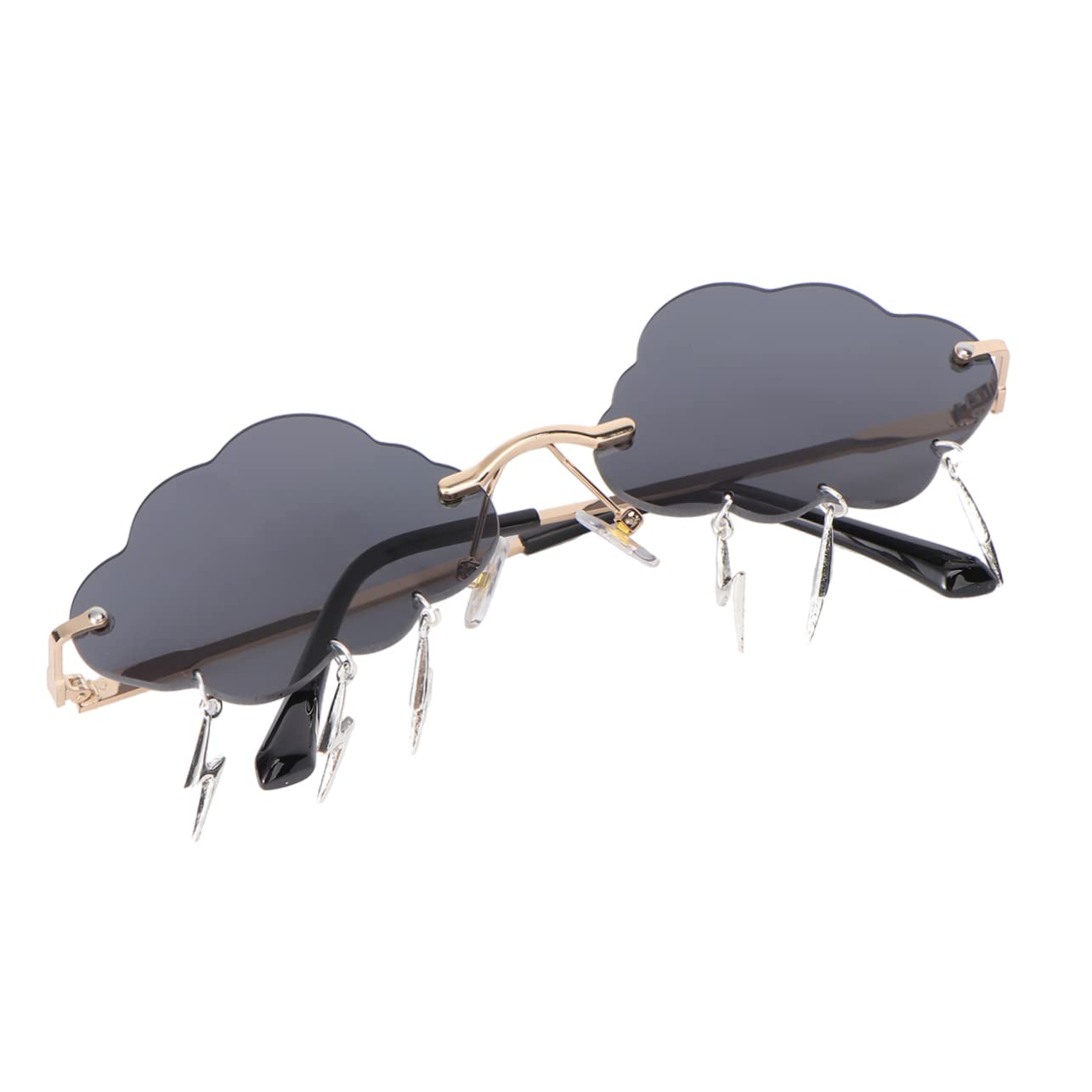 Didiseaon Rimless Sunglasses Fashionable Cloud Shaped Shades for Thunderstorm and Glare Reduction