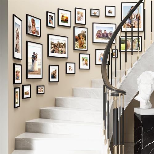 decorUhome 11x14 Picture Frame, Display Pictures 8x10 with Mat or 11x14 without Mat, Wall Mounting Photo Frame, Black, 4 Pack