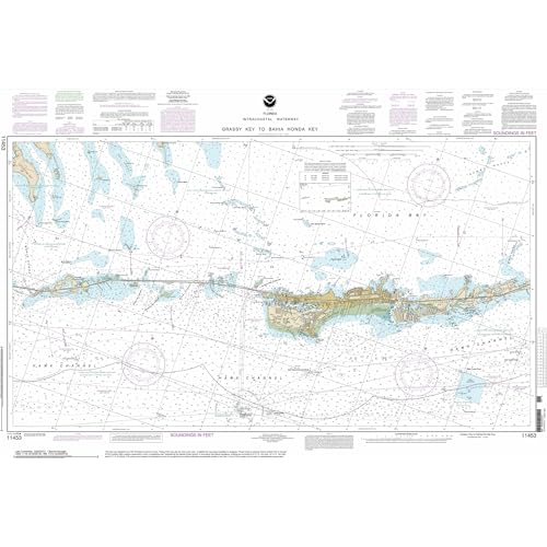 Paradise Cay Publicatoins, Inc. Historical NOAA Chart 11453: Florida Keys Grassy Key to Bahia Honda Key - Print on Demand - Historic Version or Updated NCC