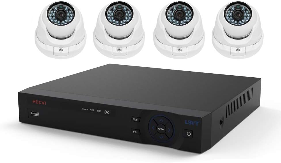 FREECAM Home Security Camera System 4CH CCTV 720P HDMI AHD DVR Recorder 4PCS 1.0 MP IR Outdoor/Indoor Dome IP Security Camera Night Vision 1200 TVL Surveillance Kit