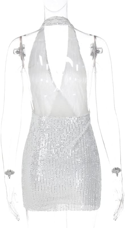 Women's Sexy Sequin Sparkly Glitter Party Club Dress Prom Cocktail Bodycon Mini Night Dress Homecoming Dresses Gown - Image 6