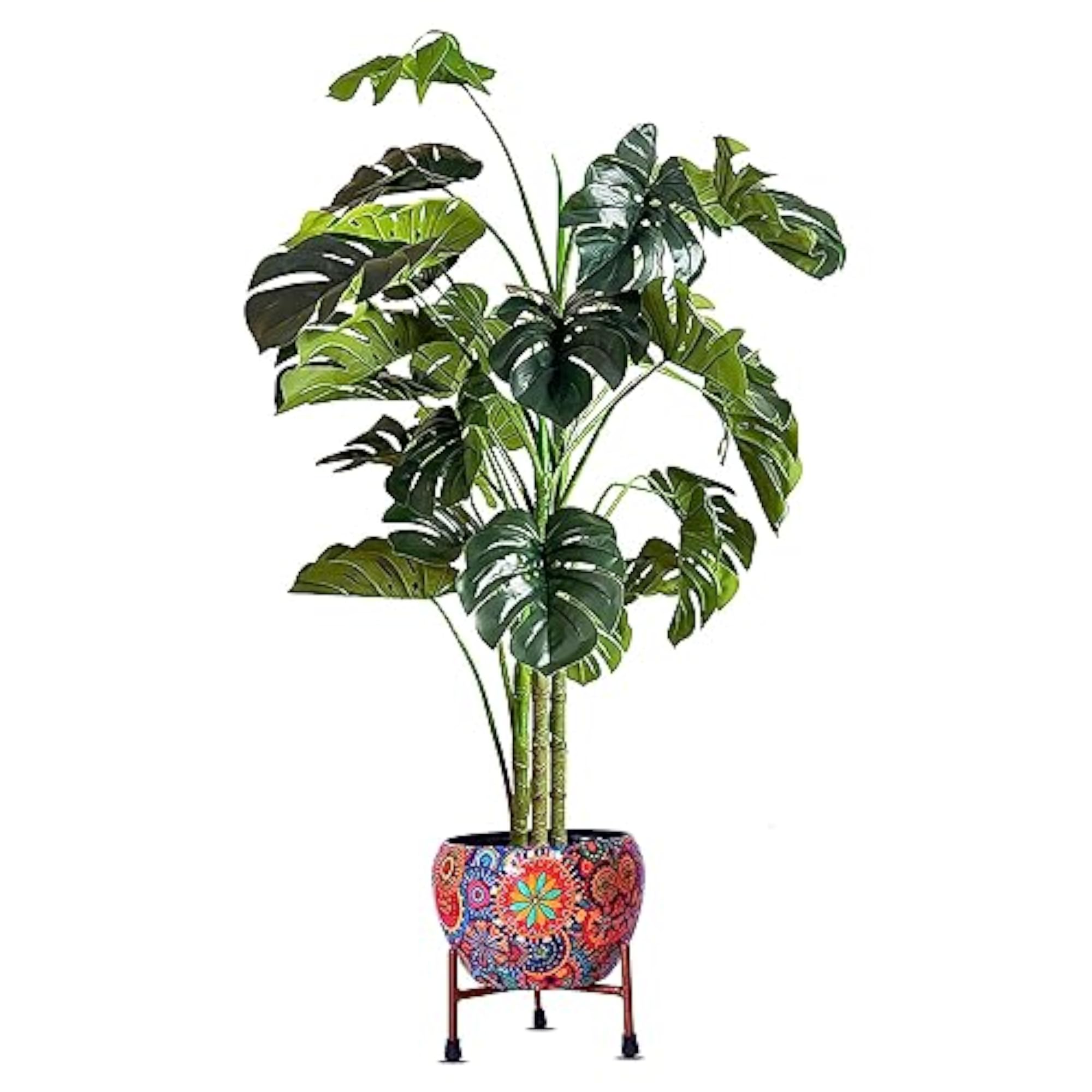 Monstera Artificial Palm Tree, 4 Feet Indoor Decor