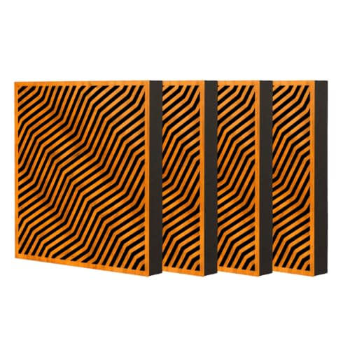 Image of Timber Acoustics Abfuser Mini Acoustic Panel | Diffusion & Absorption | Reduces Echo | For Studios, Home Theatres & Living Spaces | 1ft x 1ft x 2in (Zig-Zag Waves, Set of 4)
