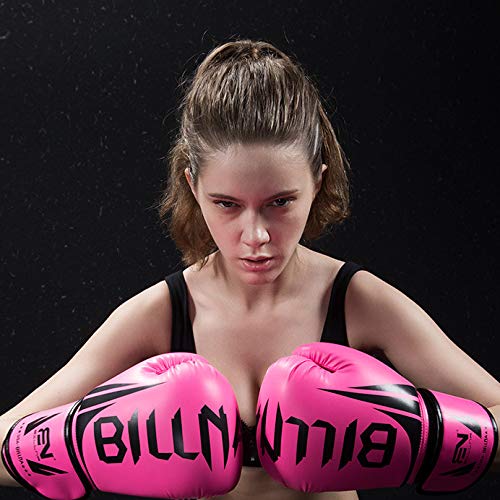 Guantoni da Boxe PU Professionale Traning Pelle Guantoni da Boxe, Thai Sparring Punzone Bag Mitt per Kickboxing, Lottare, Punch Bags, Double Ball velocità End (10 Once 12 Once),Arancia,10oz