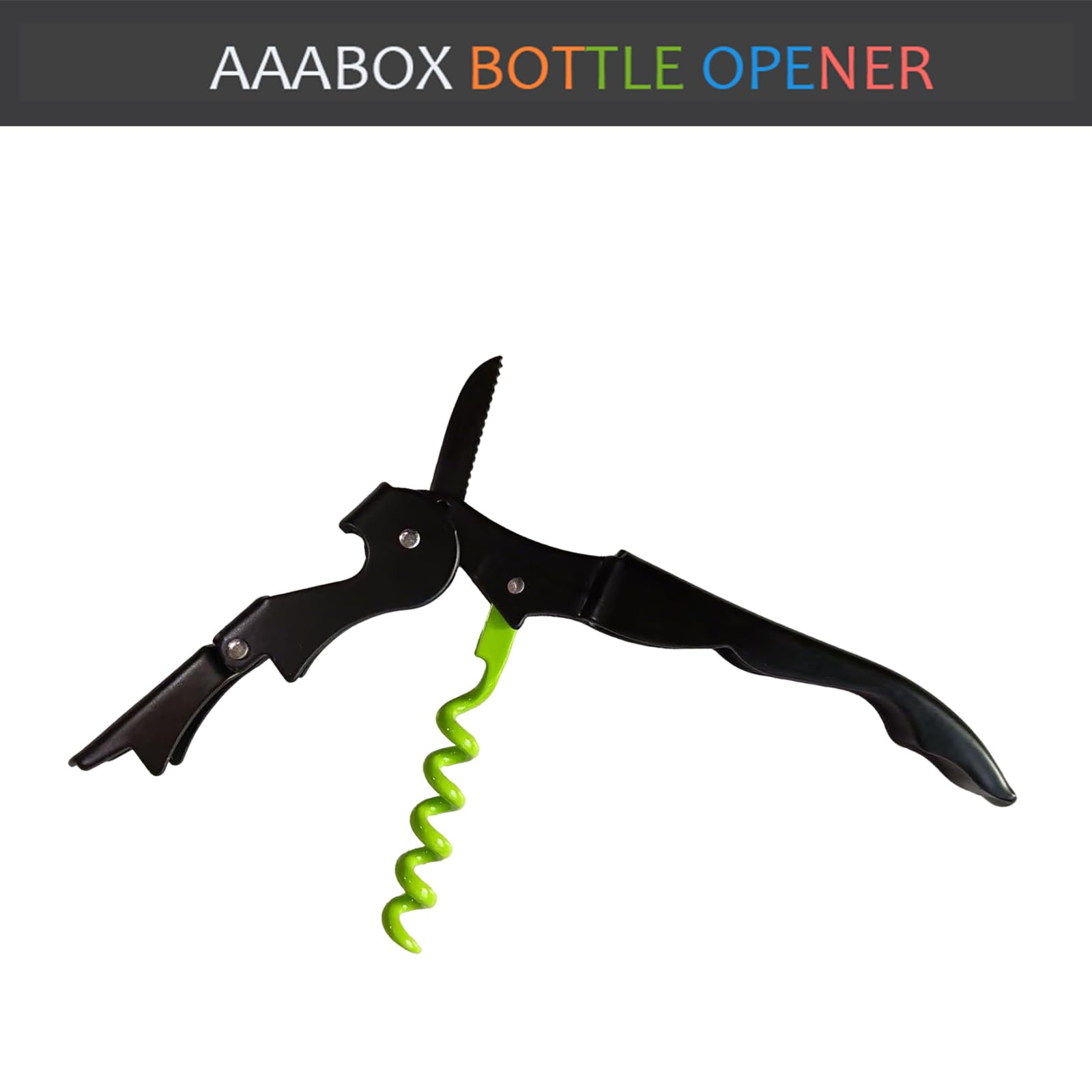 Pack of 5 Sacacorchos Profesional Sommelier de Doble Palanca,3 en 1 Abridor de Vino con Espiral de Acero Inoxidable(Verde y Negro)