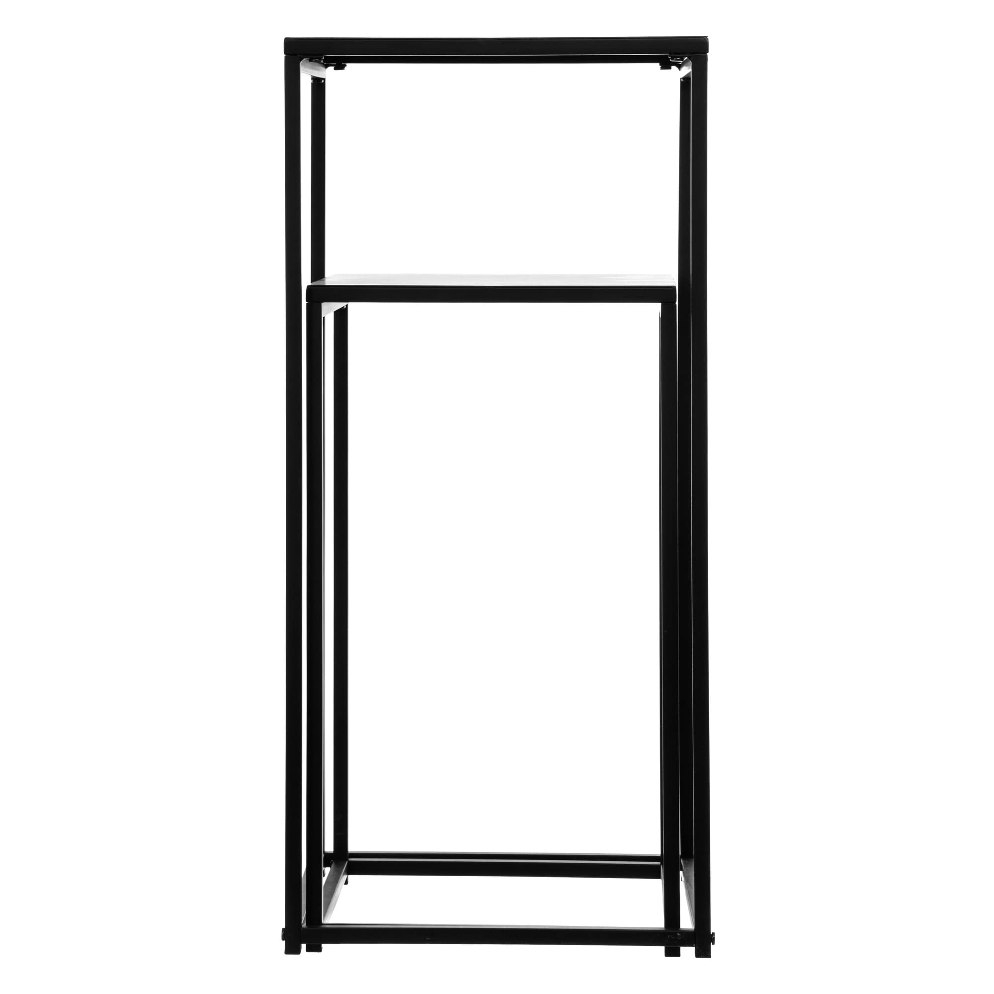 ATMOSPHERA CREATEUR D'INTERIEUR Lot de 2 sellettes Tables d'appoint en métal - Style Industriel - Coloris Noir